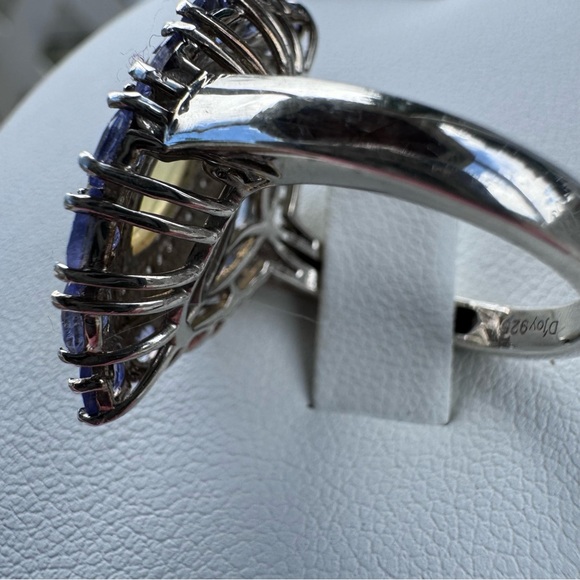 Welo opal with Tanzanite ring in 925 Sterling silver size 7 - Picture 4 of 4